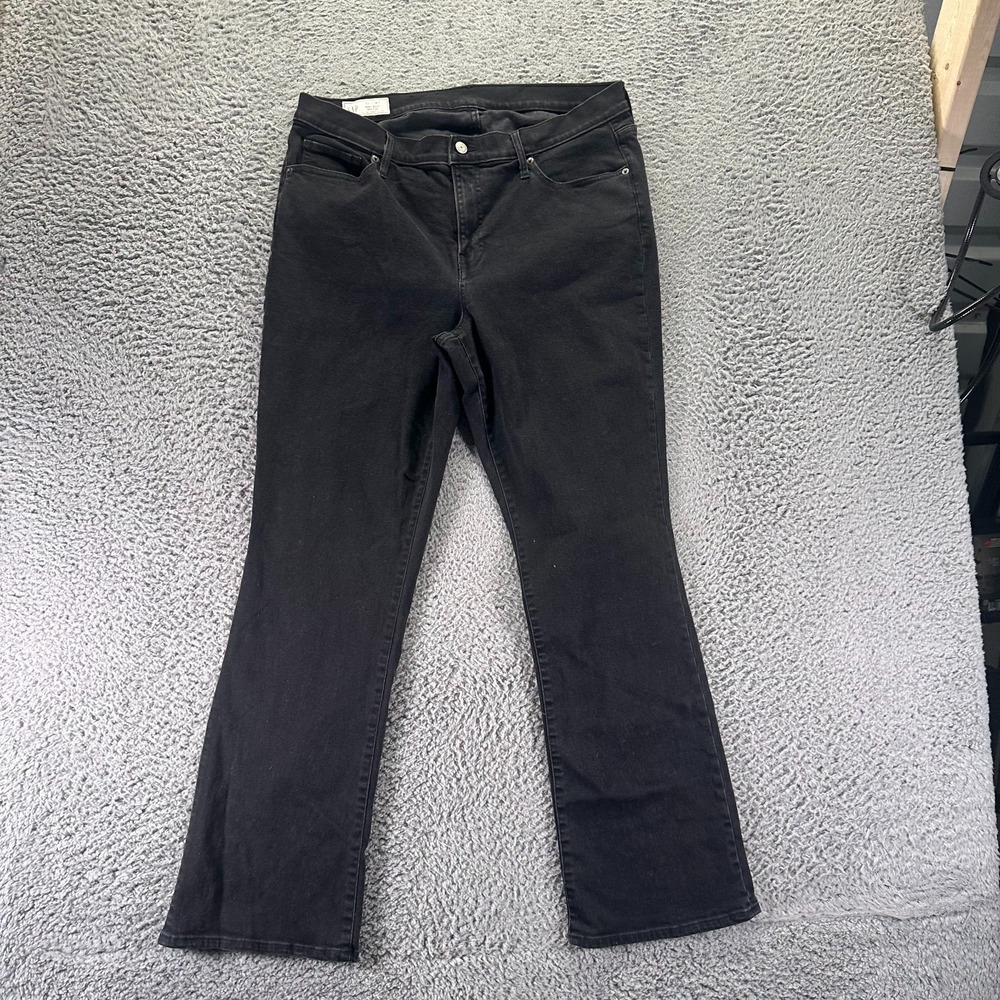 Gap Jeans Womens 16 Black Cotton Denim Baby Bootcut Travel Workwear Stretch